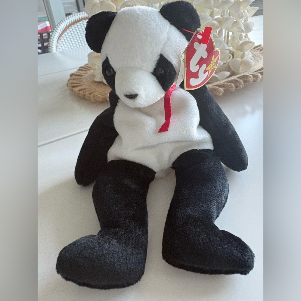 Ty Panda Beanie Baby - Classic Black and White- Fortune 1997